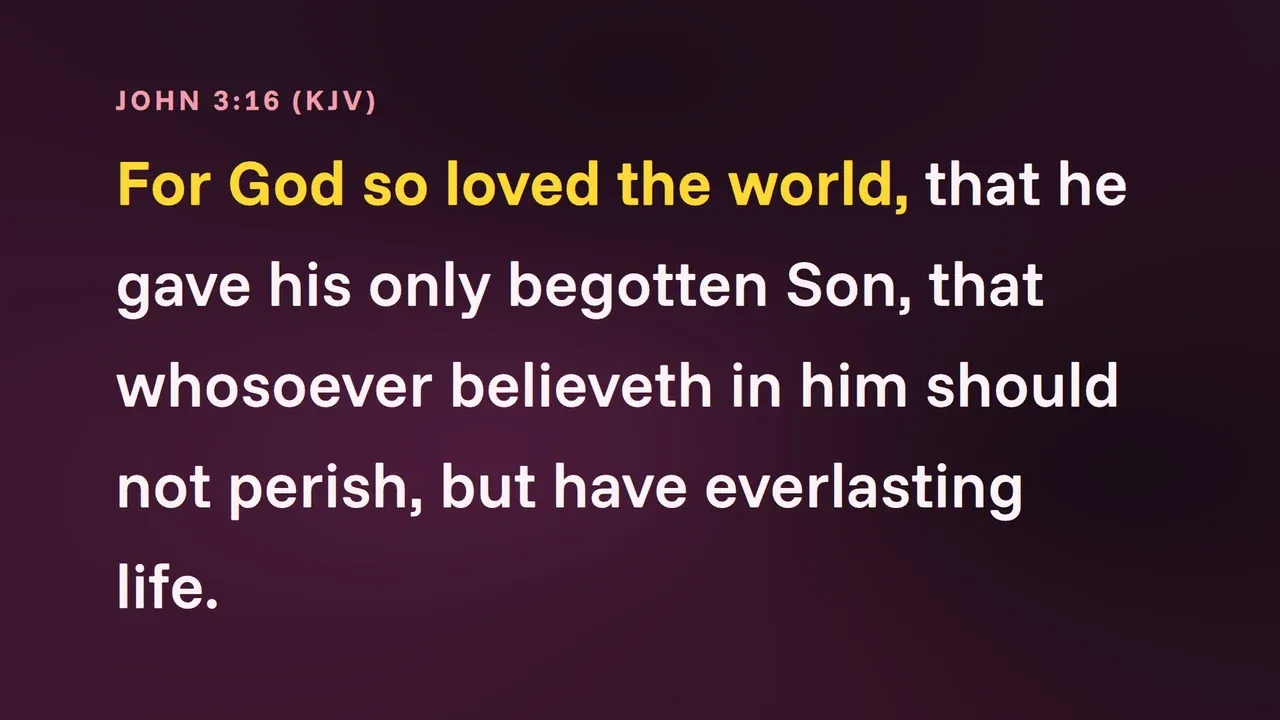 John 3:16 with highlighted words